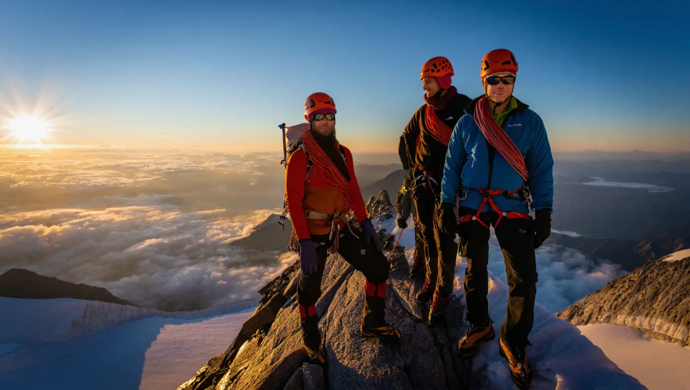 Climbers At Mount Everest Height