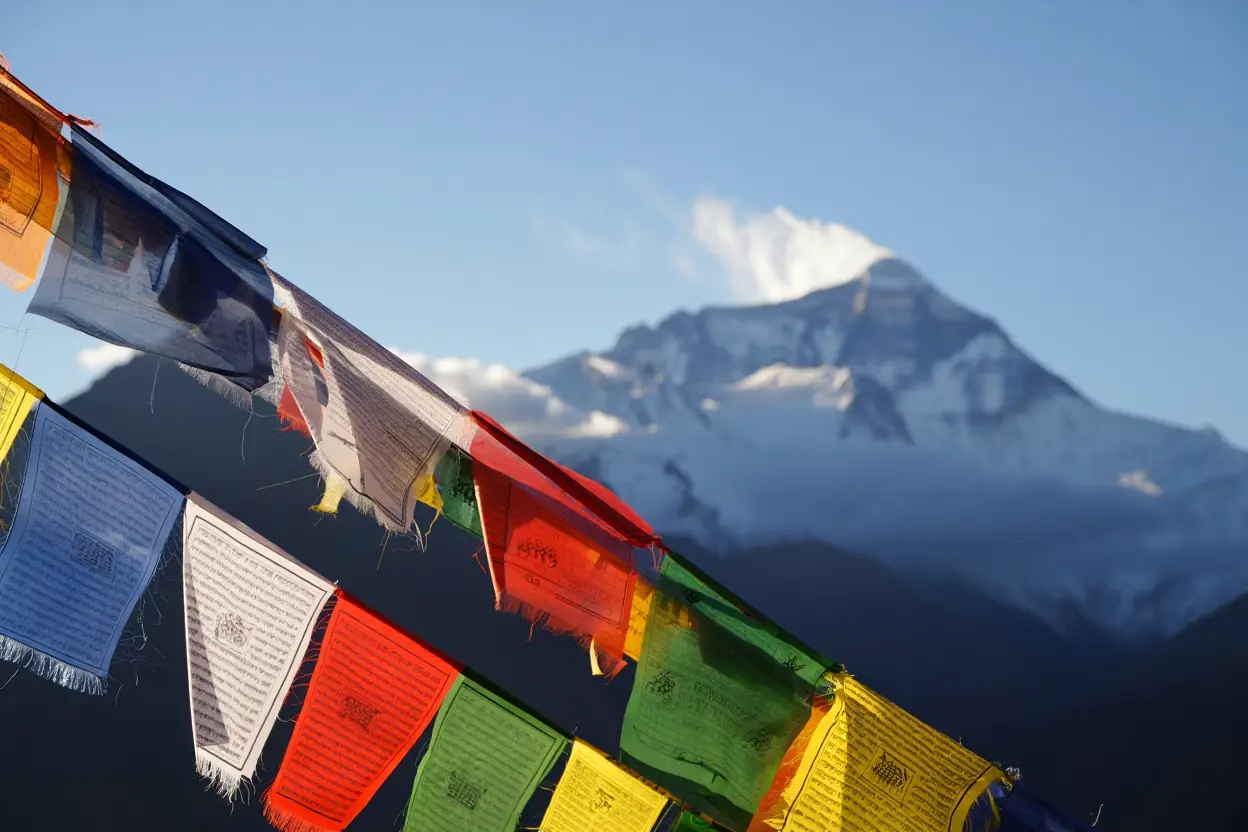 Mt Everest spiritual prayer flags